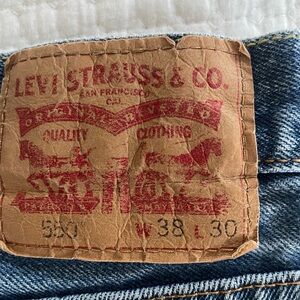 Levi's 550 Men's Straight Blue Jeans Size 38/30. Relaxed Fit.